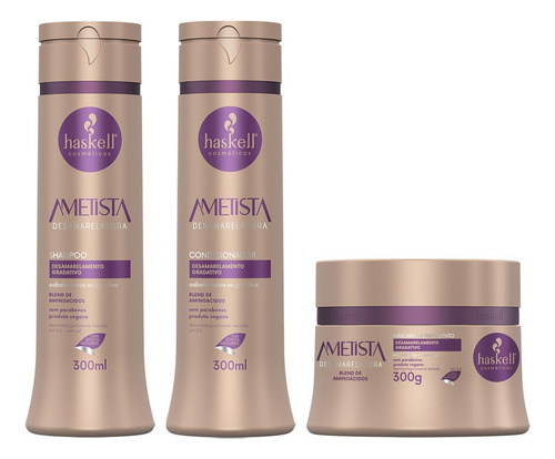 Kit Haskell Ametista Shampoo Condicionador E Máscara 300gr