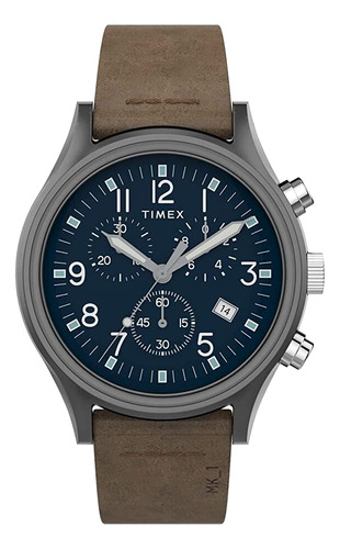 Timex Hombre Tw2t68000 Mk1 Cronógrafo De Acero 42mm Marrón /