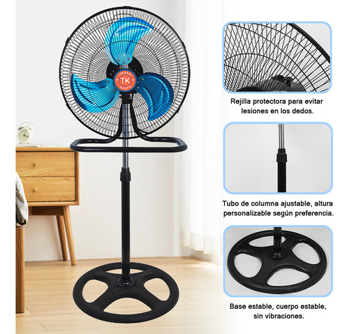 Ventilador Pedestal Piso Pared 3en1 Con 3 Aspas 18 Pulgadas
