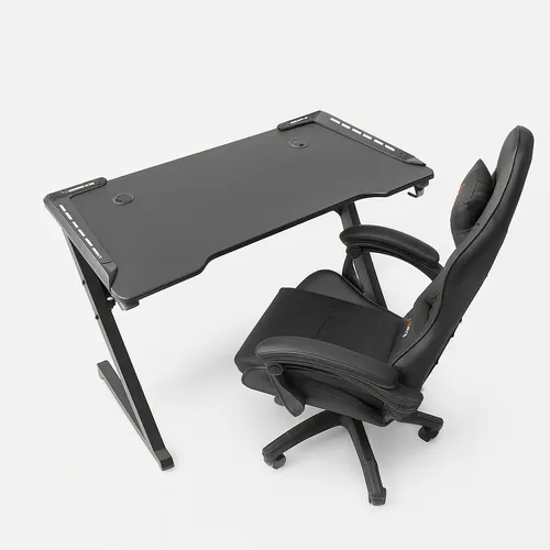 Mesa Gamer X Ray Com Led Rgb Escrivaninha 100cm Madeira Aço Cor P...