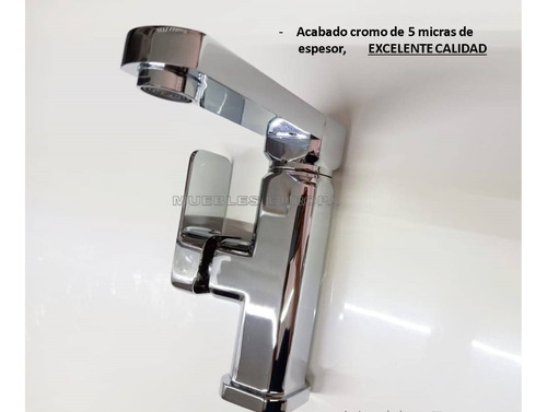 Moderno Monomando Llave Metal Cromado C Mangueras Baño Bowl