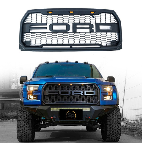 Imagen 1 de 8 de Parrilla Tipo Raptor Ford Lobo F150 2016/2017 Con Led
