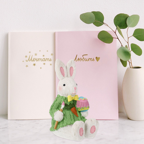 Adorno De Conejo De Pascua Para Decoración De Escritorio Par