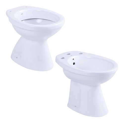 Imagen 1 de 10 de Combo Sanitarios Roca Capea Italiana Inodoro Corto Bidet