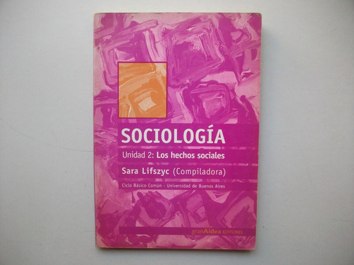 Sociología - Unid 2 Los Hechos Sociales - Sara Lifszyc - Cbc