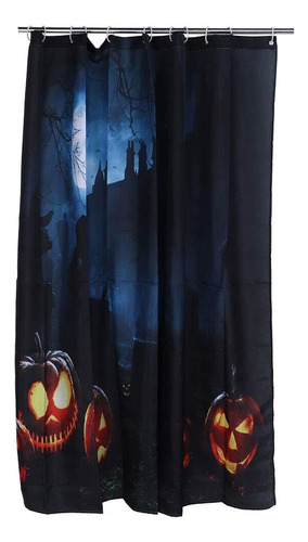 Patrón De Calabaza Con Temática Halloween Cortina De Ducha