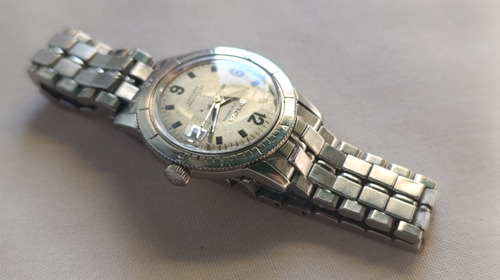 Reloj Bulova Snorkel Waterproof 666 Ft. Devil Diver 1965 Plateado Plateado Beige (Usado)