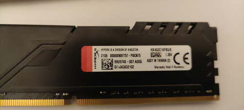 Hyperx Fury Ddr4 2x8gb 2400 Mhz Memoria Ram 16gb (Usado)