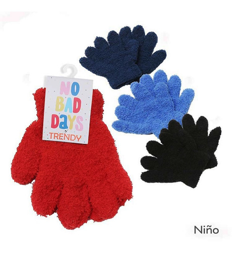 Guantes Niños Varios Colores Peluditos Invierno Trendy 50603