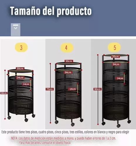 Carrito Organizador Multiusos 5 Niveles Frutero Cocina 360º