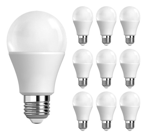 Pack 10 Lámparas Luz Día Bulb Led 11w = 100w 6500k Edison Color de la luz Blanco frío