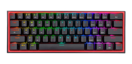 Teclado Mecanico Redragon Fizz Black K616 Rgb Red Us 60%