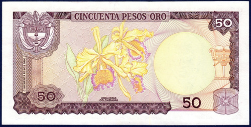 50 Pesos Oro 1 1 1983 Billete De Colombia Camilo Torres (Usado)