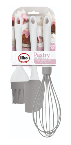 Set 3 Piezas Repostería Batidor Espátula Pincel Pastry Ilko