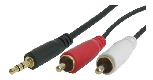 Cable Mini Plug 3.5mm A 2 Rca Punta Dorada 1.8 Mts