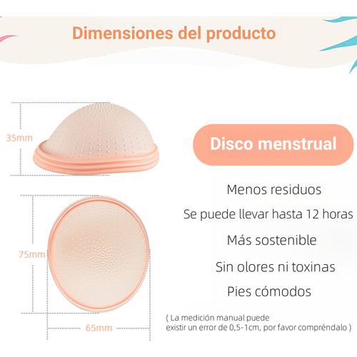 Disco Menstrual De Silicona Médica, Reutilizable, 50ml