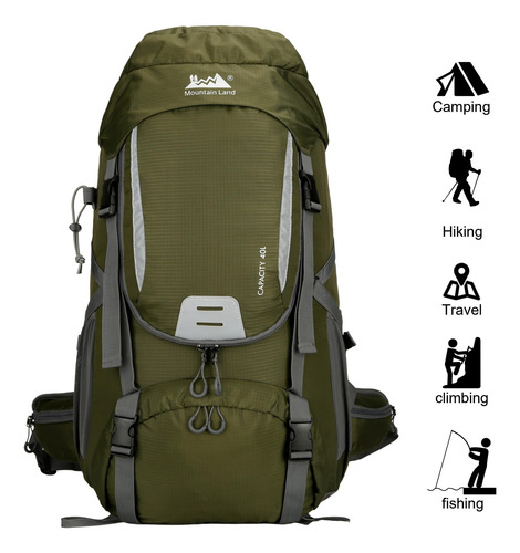 Mountain Land Mochila De Senderismo Para Acampar De 40l Con