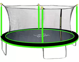 Trampolin Brincolin 10 Pies Reforzado 3m Uso Rudo Red Lona De Salto Negro Cobertor De Resortes Verde