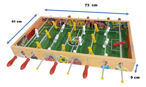 Fulbito De Mesa Mano Reversible Madera - 5 Juegos En 1