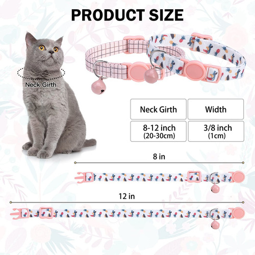 Dillybud Collares Para Gatos Separables Para Niñas Y Niños