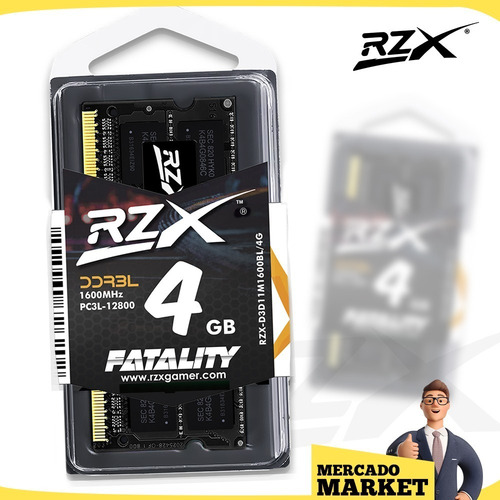 Imagem 3 de 7 de Memória Ram Fatality 4gb 1x4gb Rzx-d3d11m1600bl/4g