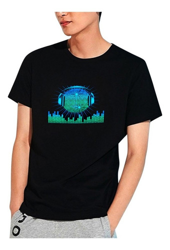 Camiseta Para Hombre, Para Fiesta, Discoteca, Dj, Luz Led Ac