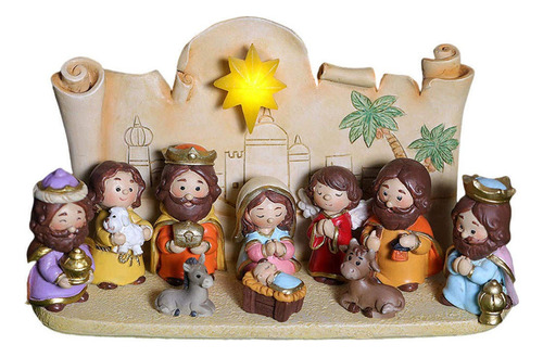 Resina Natividad Figuras Pesebre Miniaturas Estatua Mesa