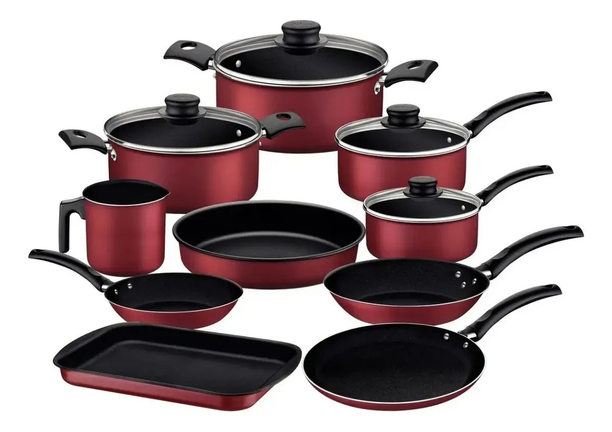 Kit Panelas Turim Antiaderente Vermelho 10 Peças Tramontina
