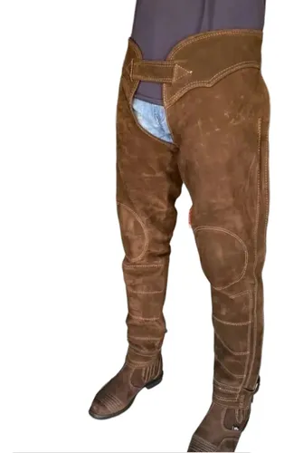 Calça de best sale couro de vaqueiro