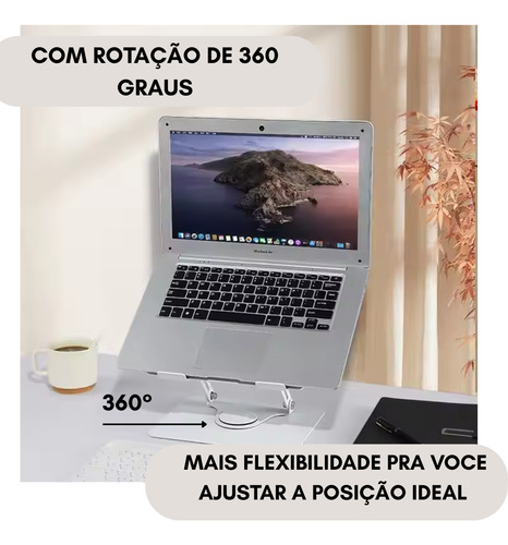 Suporte Giratório Nalu Articulável P/ Notebook Tablet Livro