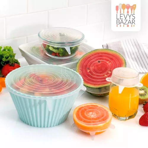 Tapa Silicona Multiuso Tapas X6 Ajustable Fruta Verdura Olla - Que Bazar