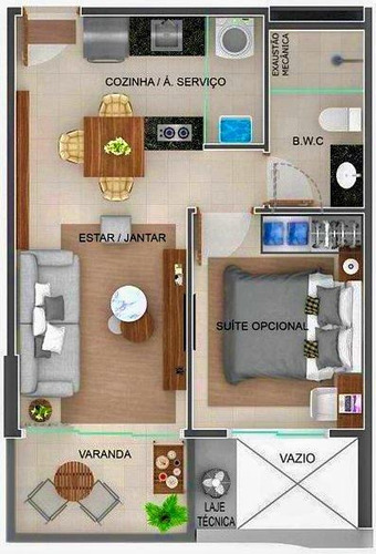 Imagem 21 de 30 de Edifício Studio Design Apartamento 1 Quarto E Sala Na Ponta Verde - Ap0021