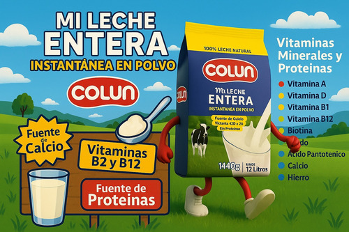 Leche En Polvo Entera Colun 1.44 Kg | Rinde 12 Litros