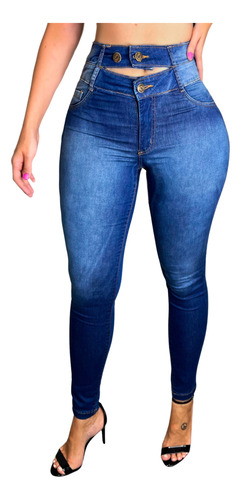 Calça Jeans Levanta Bumbum Bojo Cós Duplo Modeladora Lycra