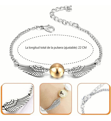 A Collar School De Harry Potter + Pulsera Snitch, 3 Piezas