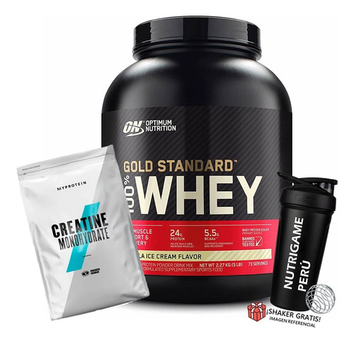 Pack Gold Standard 100% Whey 5lb + Creatina Myprotein 250gr