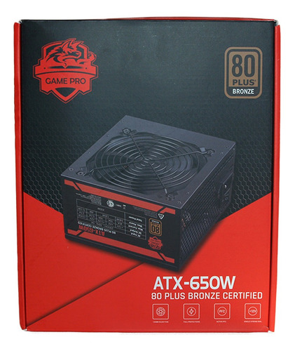 Imagen 7 de 10 de Fuente Alimentacion Pc Game Pro Atx 650w 80 Plus Bronze