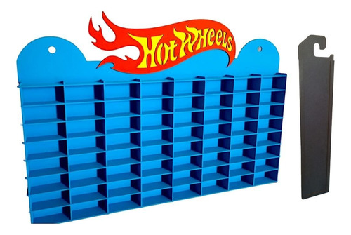 3 Pzs Exhibidor Pintado Color Azul Para Hot Wheels 64 Pzs 