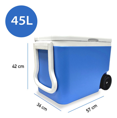 Hielera Portátil Con Ruedas Plástico Resistente Set De 4 Pz Azul