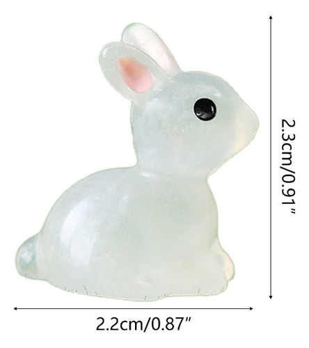 (w) Conejito Luminoso En Miniatura De Resina Que Brilla En L