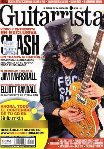 Revista Guitarrista 168 - Slash Jim Marshall Elliott Randall