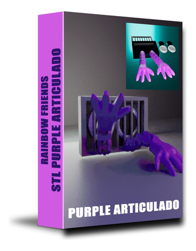 Stl Archivos, Stl Purple Rejilla Articulado Rainbowfriends