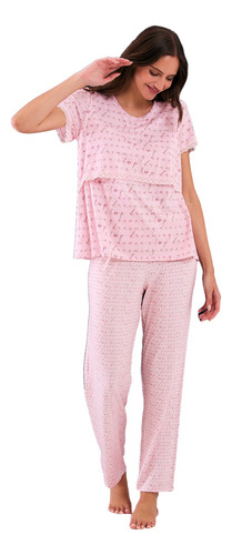Pijama Maternal De Algodón Para Amamantar Sweet Lady Sw Mom