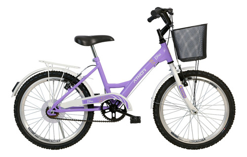 Bicicleta Aro 20 Bliss 6 7 8 9 Anos Sem Macha C/ Cestão Cor Lilás