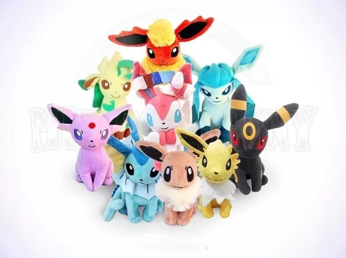 Kit 9 Pelúcias Eevee + Todas Evoluções Pronta Entrega