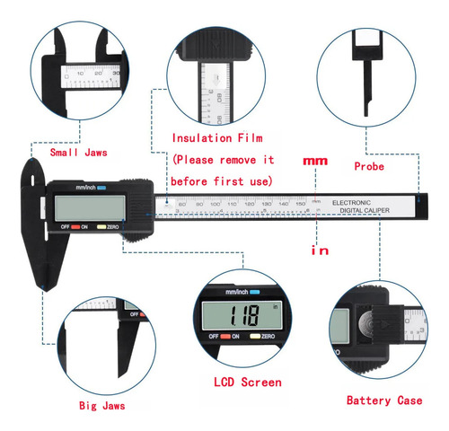Calibres Micrométricos Vernier Con Pantalla Lcd Vernier