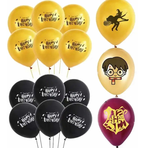 Pack 15 Globos Harry Potter Latex Cumpleaños