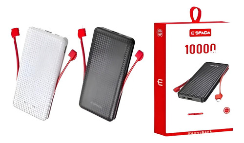 Carregador Portátil Slim 10000mah Powerbank Espada Preto
