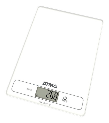 Imagen 4 de 6 de Balanza De Cocina Digital Atma Bcat21vwp 3kg Vidrio Templado