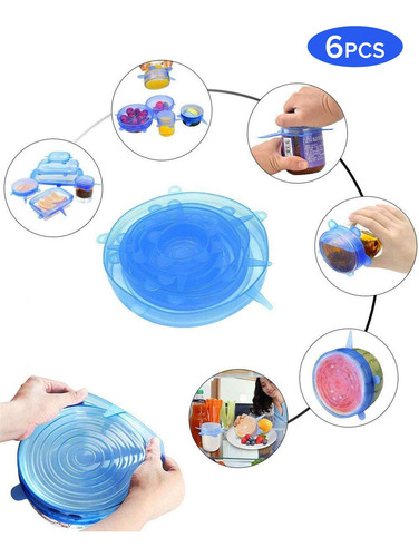 Tapas De Silicona, 6pcs Tapas Flexible Reutilizables, Tapas